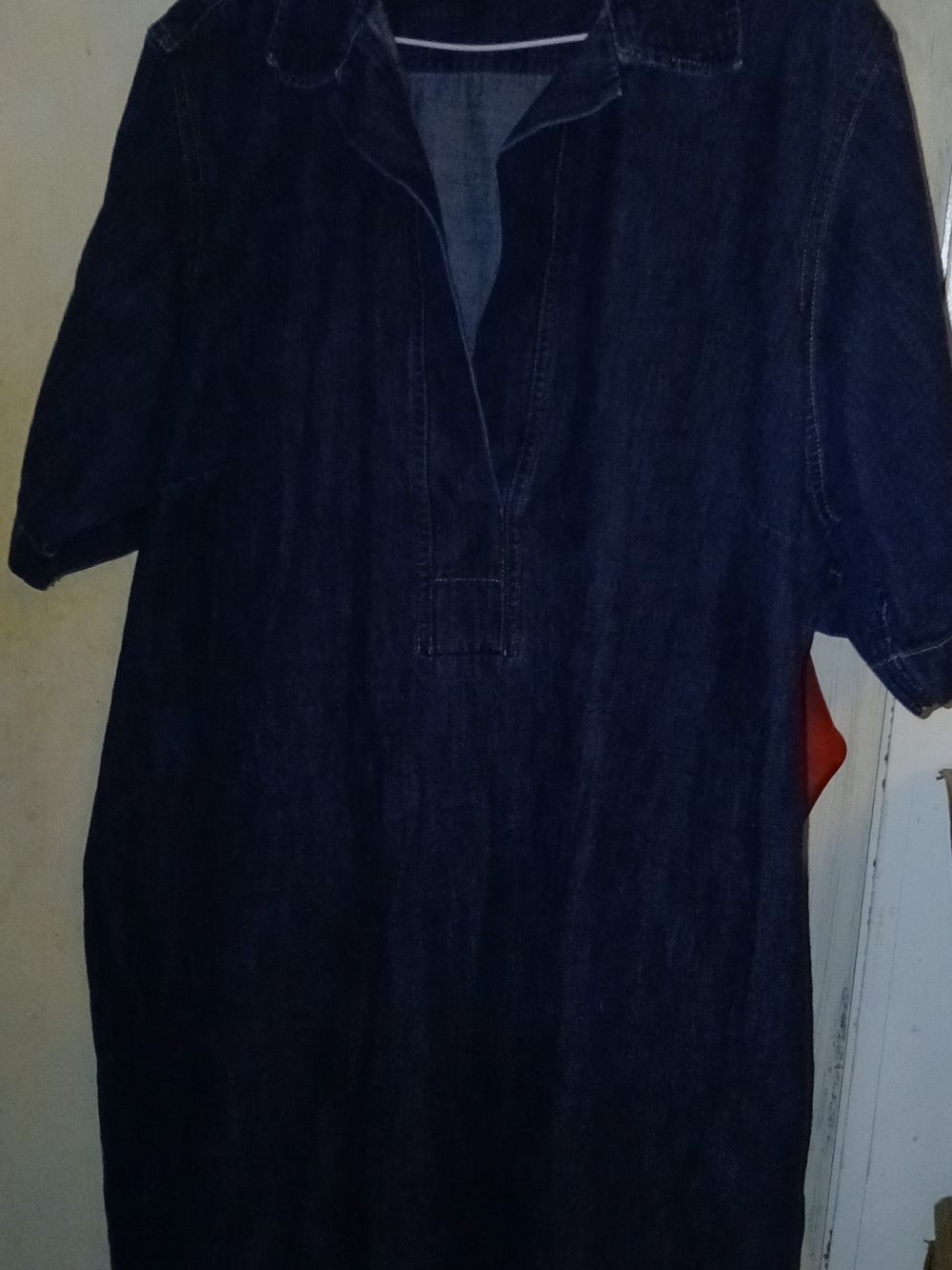 Ralph Lauren Dark Denim Short-Sleeve Midi Dress